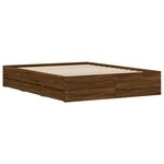 vidaXL Cadre de lit et tiroirs chêne marron 140x200 cm bois ingénierie