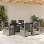 vidaXL Ensemble de Salle à Manger de Jardin de 7 Pièces Gris Clair Rattan Poly