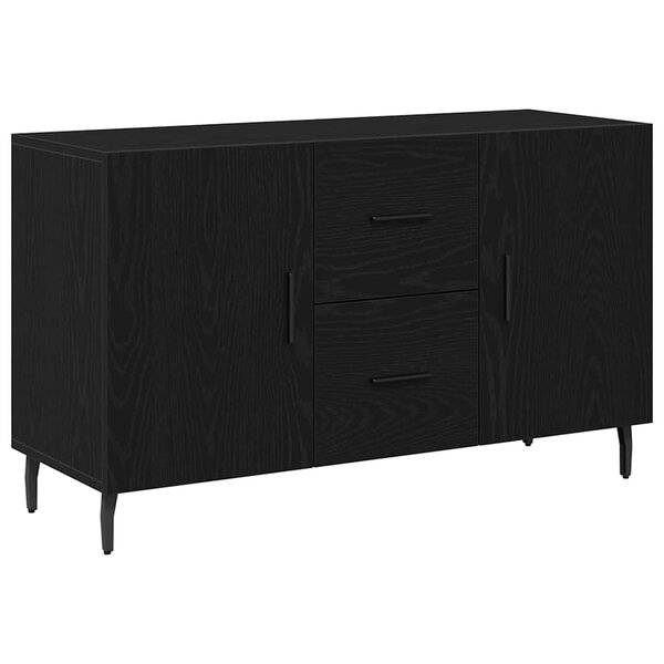 Buffet Noir Chêne vidaXL 100x36x60 cm en bois d'ingénierie