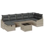 vidaXL Ensemble de canapé de jardin 8 Pièces Gris clair 55 x 62 x 69 cm