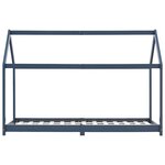 vidaXL Cadre de lit d'enfant Gris Bois de pin massif 90 x 200 cm