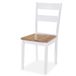 vidaXL Ensemble de salle à manger 5 Pièces MDF et hévéa Blanc