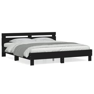 vidaXL Cadre de lit sans matelas noir 200x200 cm