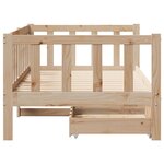 vidaXL Lit de jour avec tiroirs sans matelas 90x200 cm bois massif