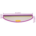 vidaXL Tapis d'escalier 10 pièces 65 x 21 x 4 cm Violet Demi-rond Grand