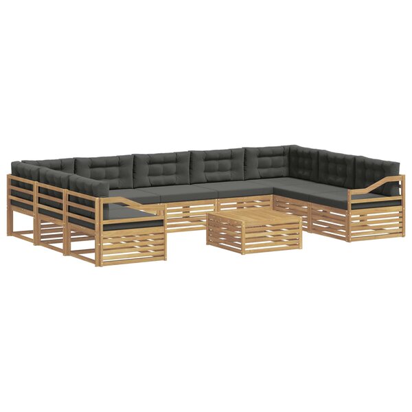 vidaXL Ensemble de canapés d'extérieur 10 pc Blanc et anthracite