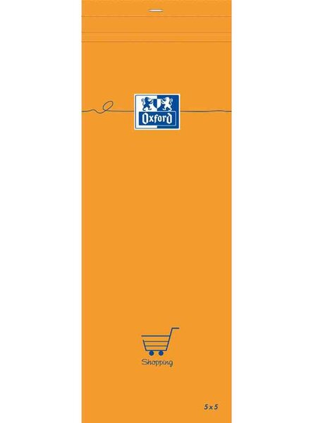Bloc-notes shoping orange 74 x 210 mm quadrillé 80 f OXFORD