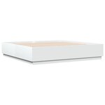 vidaXL Cadre de lit avec lumières LED blanc 200x200 cm bois ingénierie