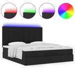 VidaXL Cadre de lit ottoman avec matelas noir 180x200 cm tissu