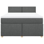 vidaXL Sommier à lattes de lit avec matelas Gris foncé 160x200cm Tissu