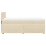 vidaXL Sommier à lattes de lit avec matelas Crème 100x200 cm Tissu