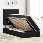 vidaXL Lit de rangement LED avec matelas Noir 90 x 200 cm Velours