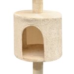 vidaXL Arbre à chat avec griffoirs en sisal 125 cm Beige