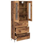 vidaXL Buffet avec étagère 2 Pièces Bois ancien Bois d'ingénierie