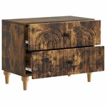 vidaXL Cabinet de chevet avec tiroir Chêne fumé 62 x 34 5 x 48 cm