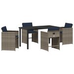 vidaXL Ensemble de repas de jardin 5 pièces avec coussins en résine poly grise