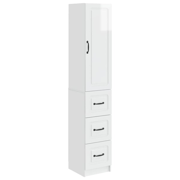 vidaXL Ensemble de Meubles 2 Pièces Blanc brillant 33 x 34 5 x 87 cm