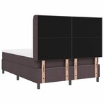 vidaXL Lit à ressorts avec matelas Marron foncé 140 x 200 cm tissu