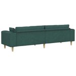 vidaXL Canapé avec coussin Vert foncé 250 x 77 x 76 cm tissu