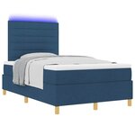 vidaXL Lit à ressort LED avec matelas Bleu 120 x 200 cm tissu