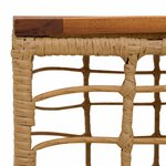 vidaXL Table de Jardin Naturel 55 x 55 x 37 cm Rattan PE et Verre