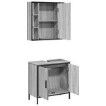 vidaXL Ensemble de meubles de salle de bain 2 Pièces Sonoma gris