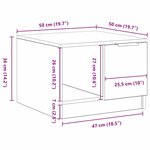 Table basse vidaXL Chêne noir 50x50x36 cm Bois d'ingénierie