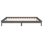 vidaXL Cadre de lit à LED sans matelas gris 120x190 cm bois massif