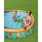 Piscine hors sol Fast Set? diametre 457 x 84 cm avec filtre a cartouche et fontaine intégrée, Décor fleurs