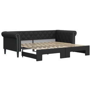 vidaXL Lit de jour avec gigogne sans matelas noir 90x200 cm