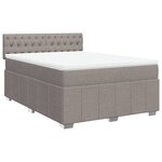 vidaXL Sommier à lattes de lit avec matelas Taupe 160x200 cm Tissu