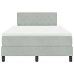 Lit Box Spring vidaXL avec Matelas Gris clair Petit Double Velours