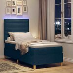 vidaXL Lit à ressort LED avec matelas Bleu 90 x 200 cm tissu
