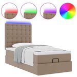 VidaXL Cadre de lit ottoman et matelas cappuccino 90x200 cm similicuir