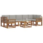 vidaXL Ensemble de canapés d'extérieur 8 Pièces Gris Naturel et Clair