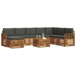 vidaXL Ensemble de canapés d'extérieur 9 Pièces Naturel et Anthracite