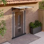 vidaXL Auvent de porte Noir et transparent 152 5x90 cm Polycarbonate