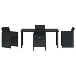 vidaXL Ensemble de salle à manger pour jardin 5 Pièces Noir Poly rotin