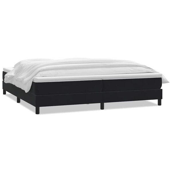 vidaXL Sommier à lattes de lit avec matelas noir 180x210 cm velours