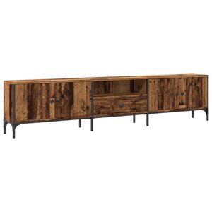 vidaXL Meuble TV avec tiroir vieux bois 200x25x44 cm bois d'ingénierie