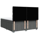 vidaXL Sommier à lattes de lit avec matelas Gris foncé 200x200cm Tissu