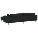 vidaXL Canapé avec coussin 3 Pièces Noir tissu
