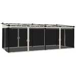 vidaXL Tonnelle avec parois en filet crème 6x3 m acier