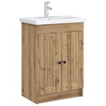 vidaXL Armoire sous évier de salle de bain Chêne artisanal