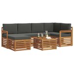 vidaXL Ensemble de canapés d'extérieur 7 pc Naturel et Anthracite