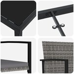 vidaXL Ensemble de jardin 5 pièces Gris Rattan synthétique
