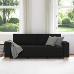 vidaXL Canapé 3 places Noir 180 cm Tissu