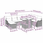 vidaXL Canapé de jardin 9 pièces avec coussins en poly rotin beige.