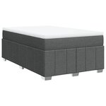 vidaXL Sommier à lattes de lit avec matelas Gris foncé 120x200cm Tissu
