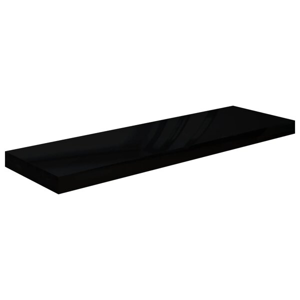 vidaXL Étagère murale flottante Noir brillant 80x23 5x3 8 cm MDF